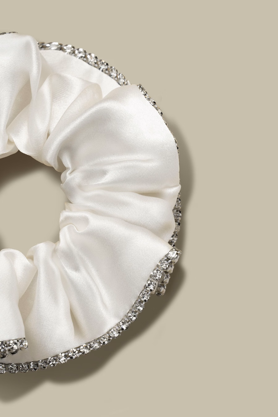 Silk Scrunchies with Rhinestones Set