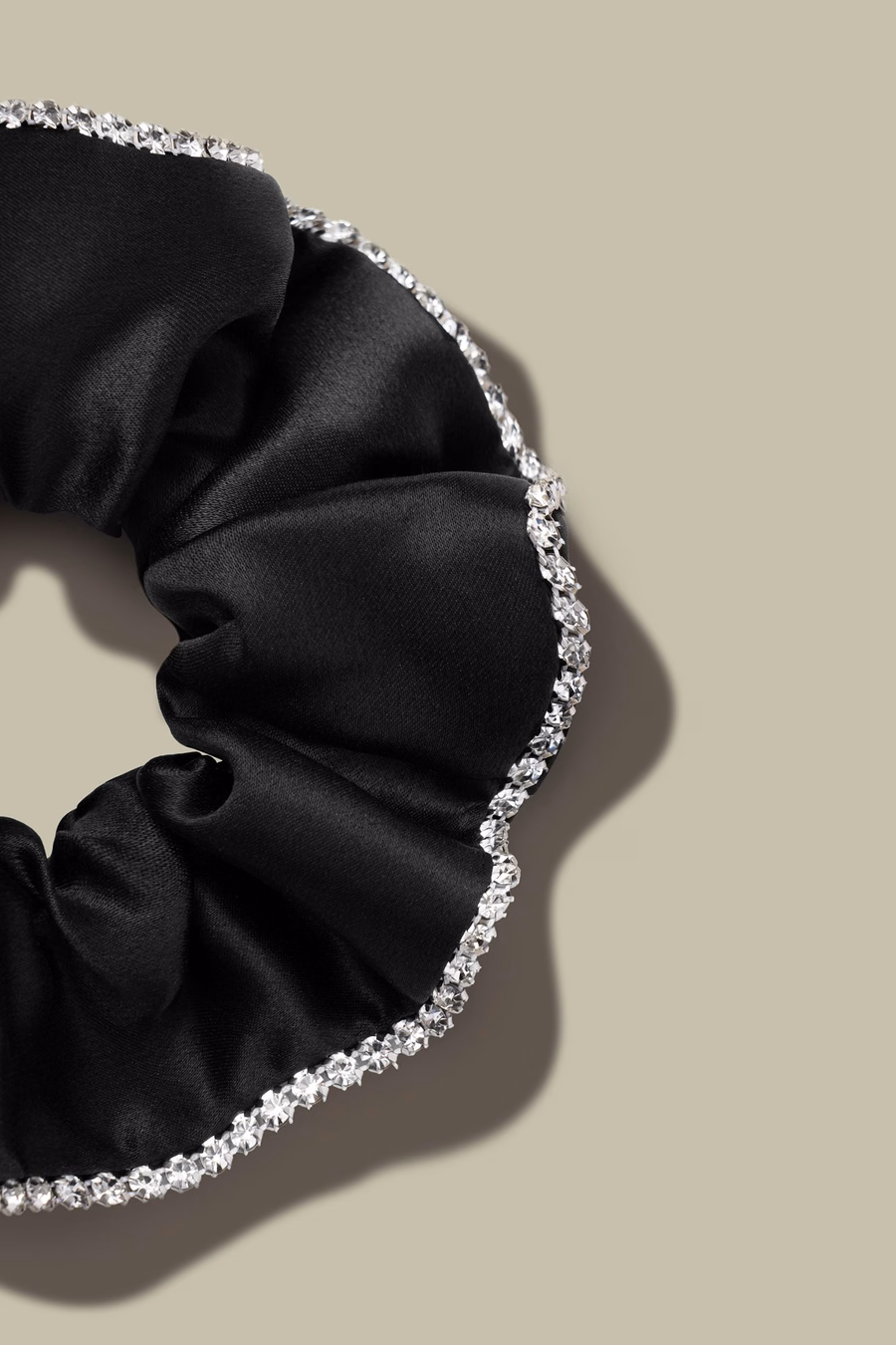 Silk Scrunchies with Rhinestones Set
