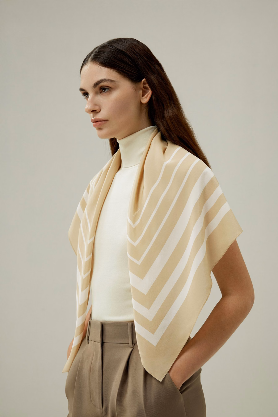 Geometrische Print Zijde Sjaal