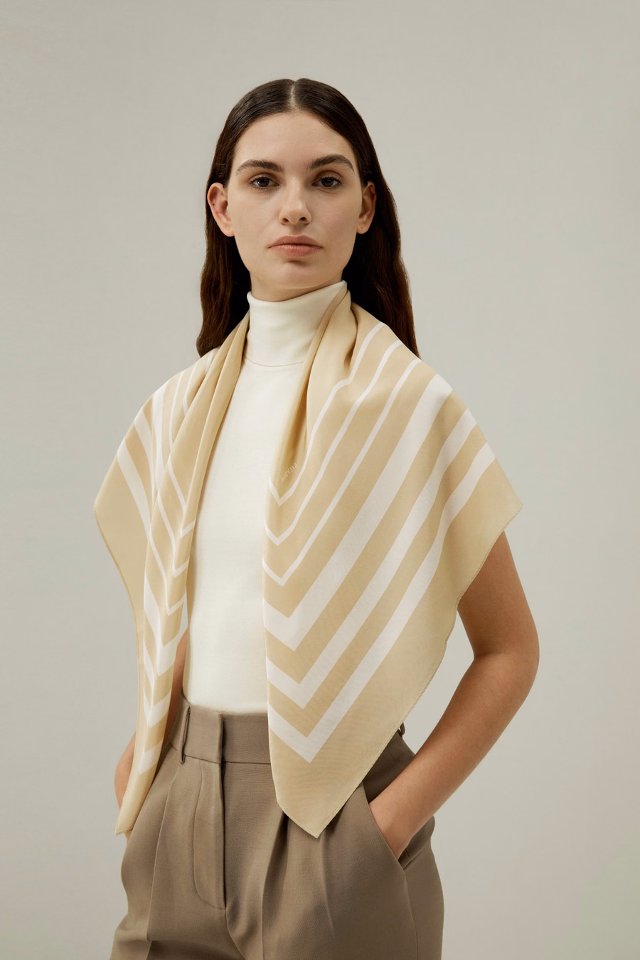 Geometrische Print Zijde Sjaal
