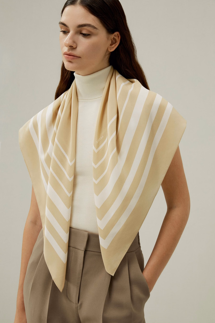 Geometrische Print Zijde Sjaal