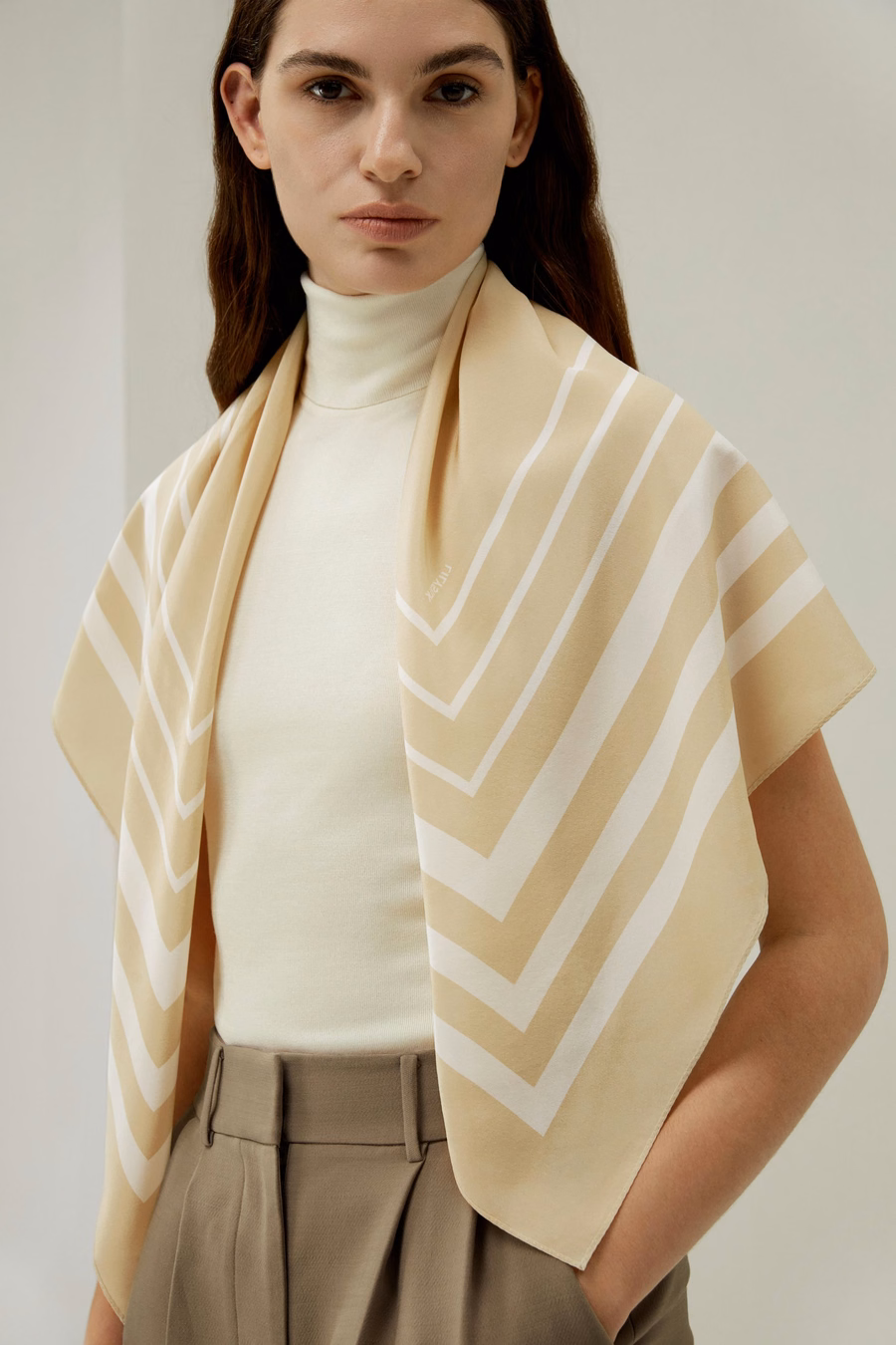 Geometrische Print Zijde Sjaal