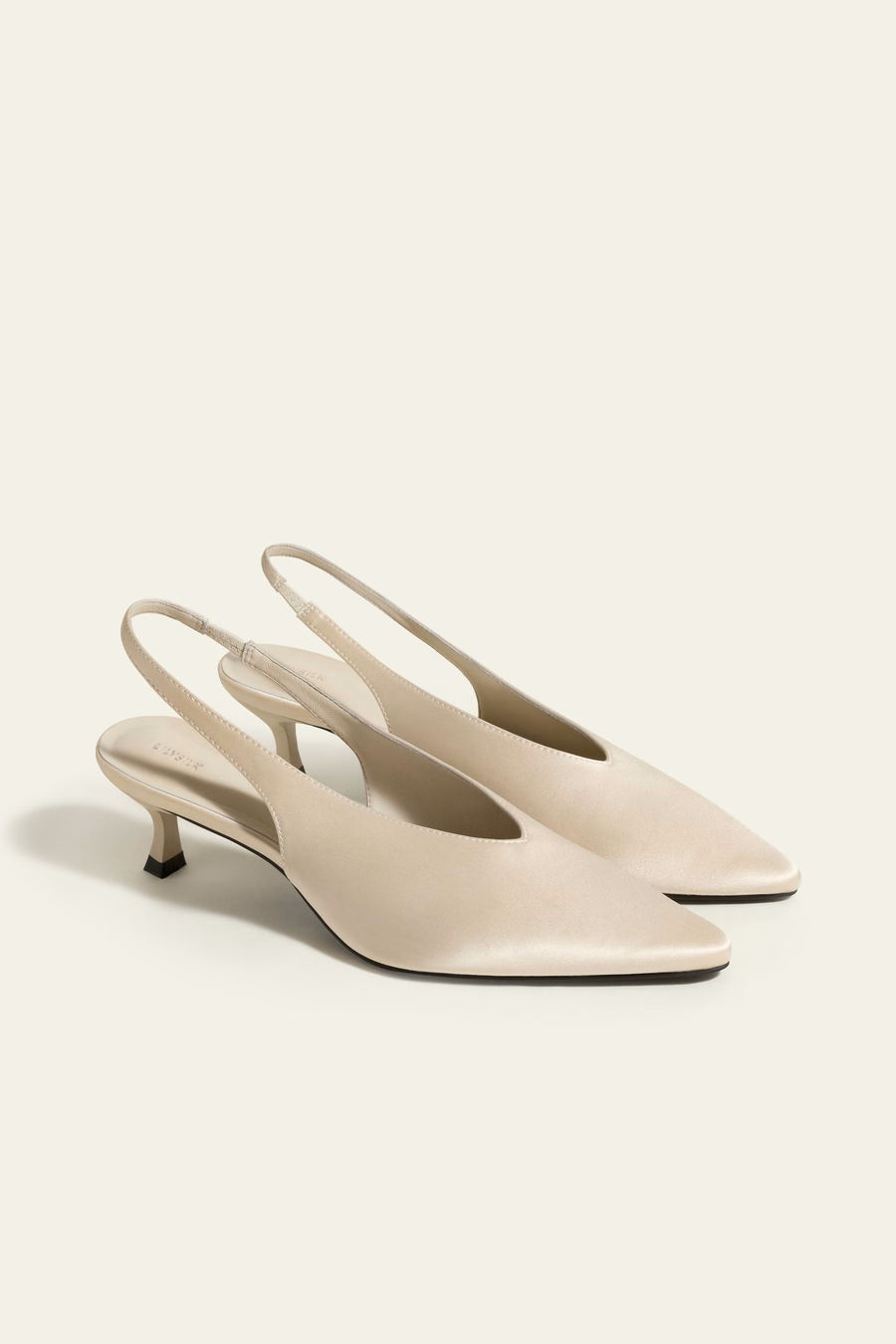 Silk charmeuse Pointed-Toe Slingback Heel