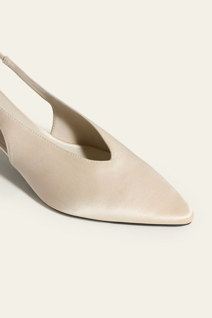 Silk charmeuse Pointed-Toe Slingback Heel