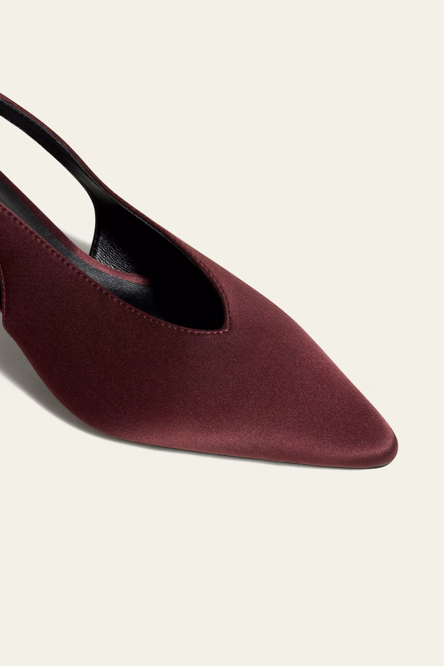 Silk charmeuse Pointed-Toe Slingback Heel