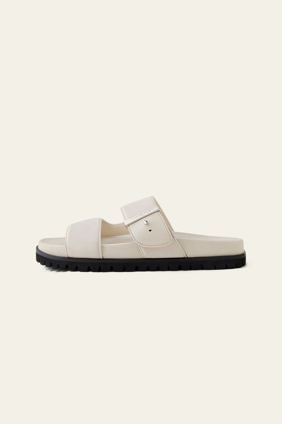 Zijde Charmeuse Dubbel-Band Platte Sandalen