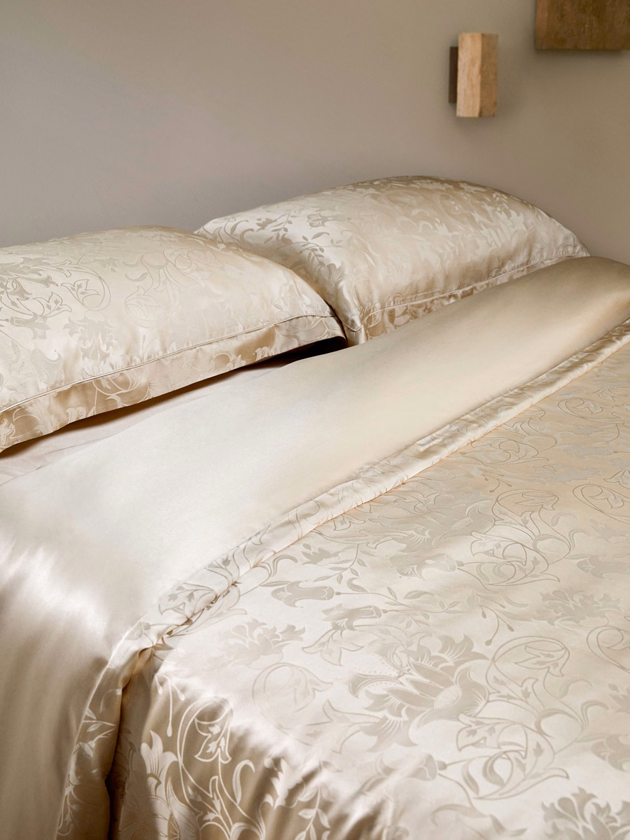 Zijden Duvet Cover met Lelie Jacquard