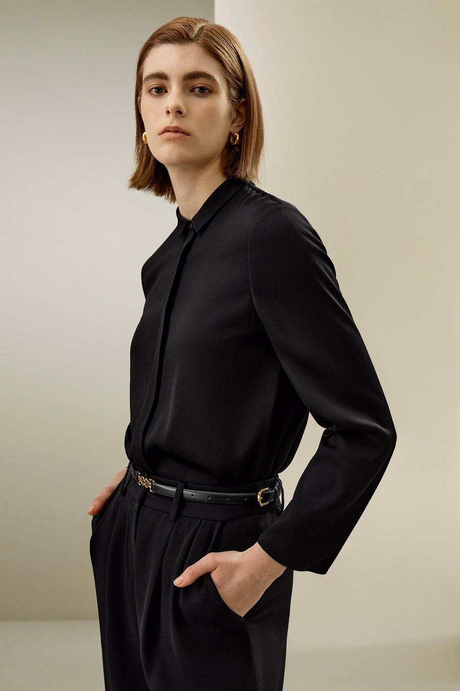 Classic Collar Zijde Shirt