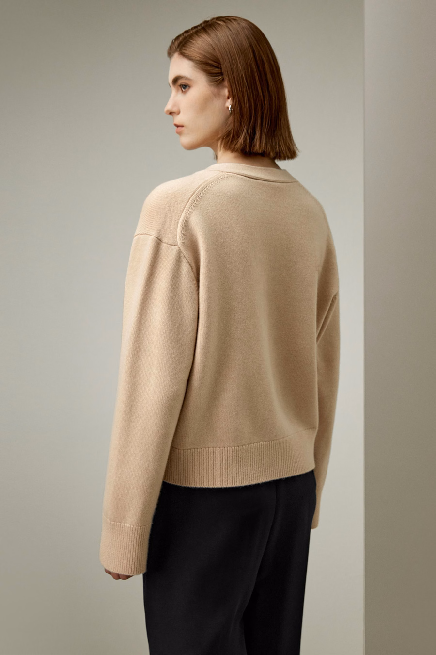 Korte wol-kashmir mengsel cardigan