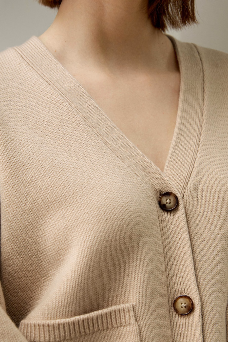 Korte wol-kashmir mengsel cardigan