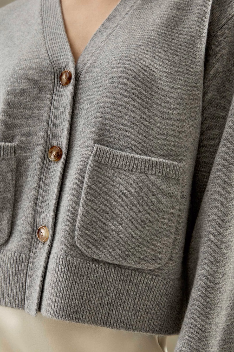 Korte wol-kashmir mengsel cardigan