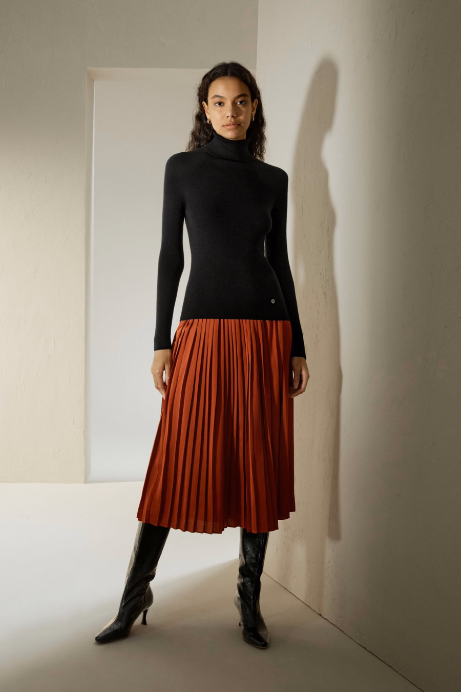 Naadloze Zijde-Kashmir Mix Turtleneck Trui
