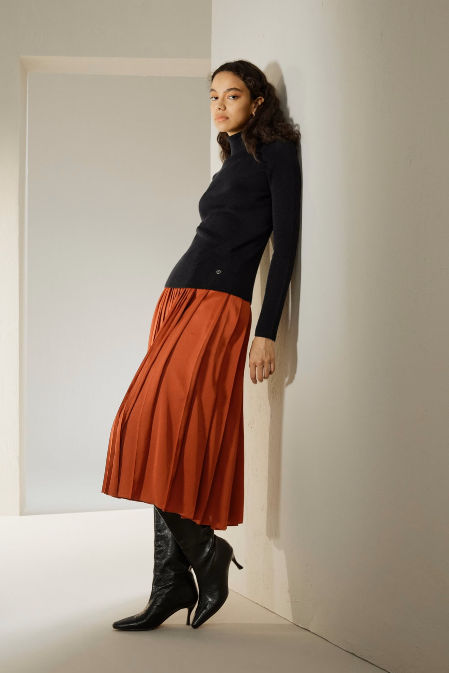 Naadloze Zijde-Kashmir Mix Turtleneck Trui