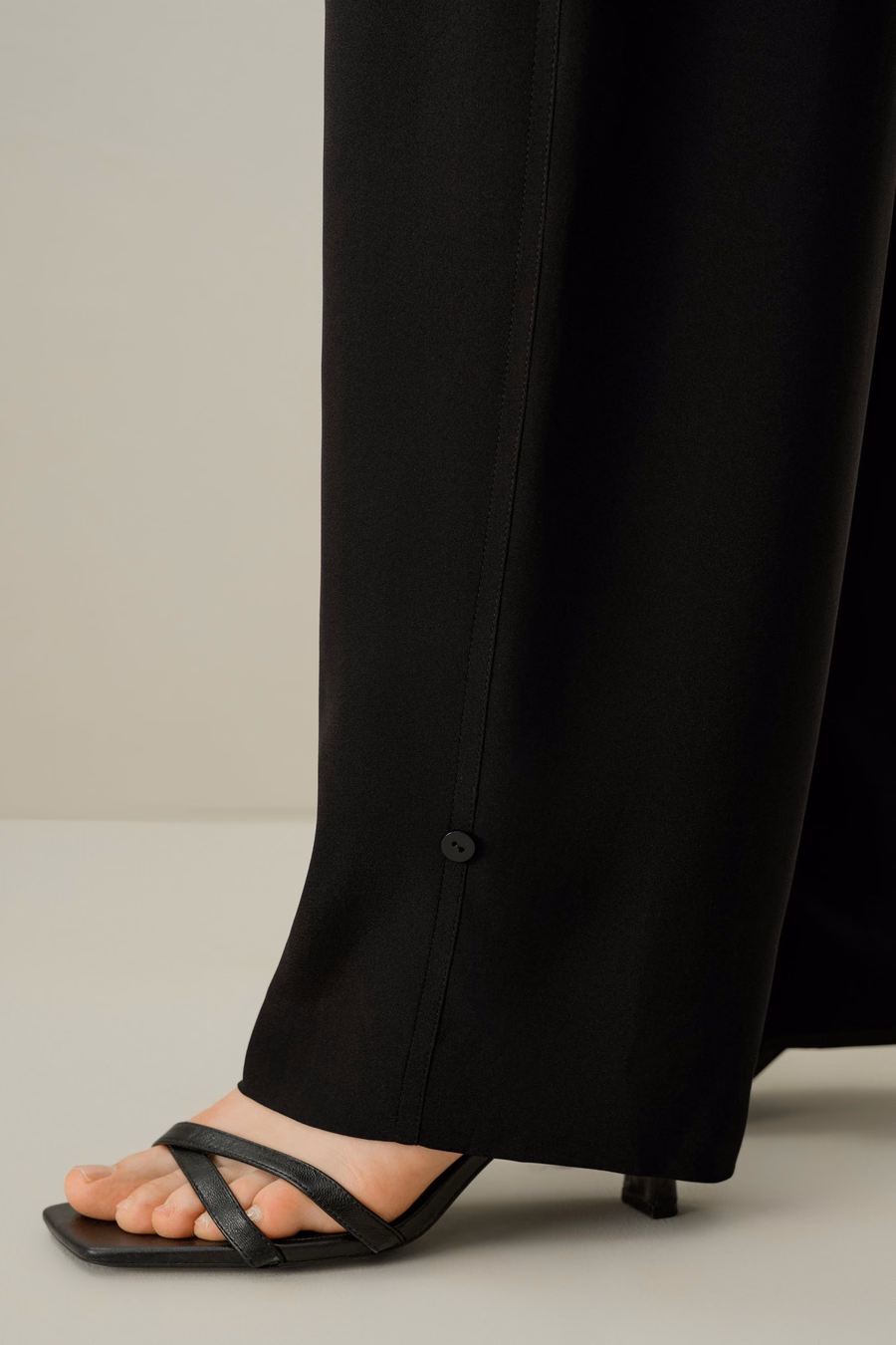 Gebogen Naad Zijde Crêpe Broek