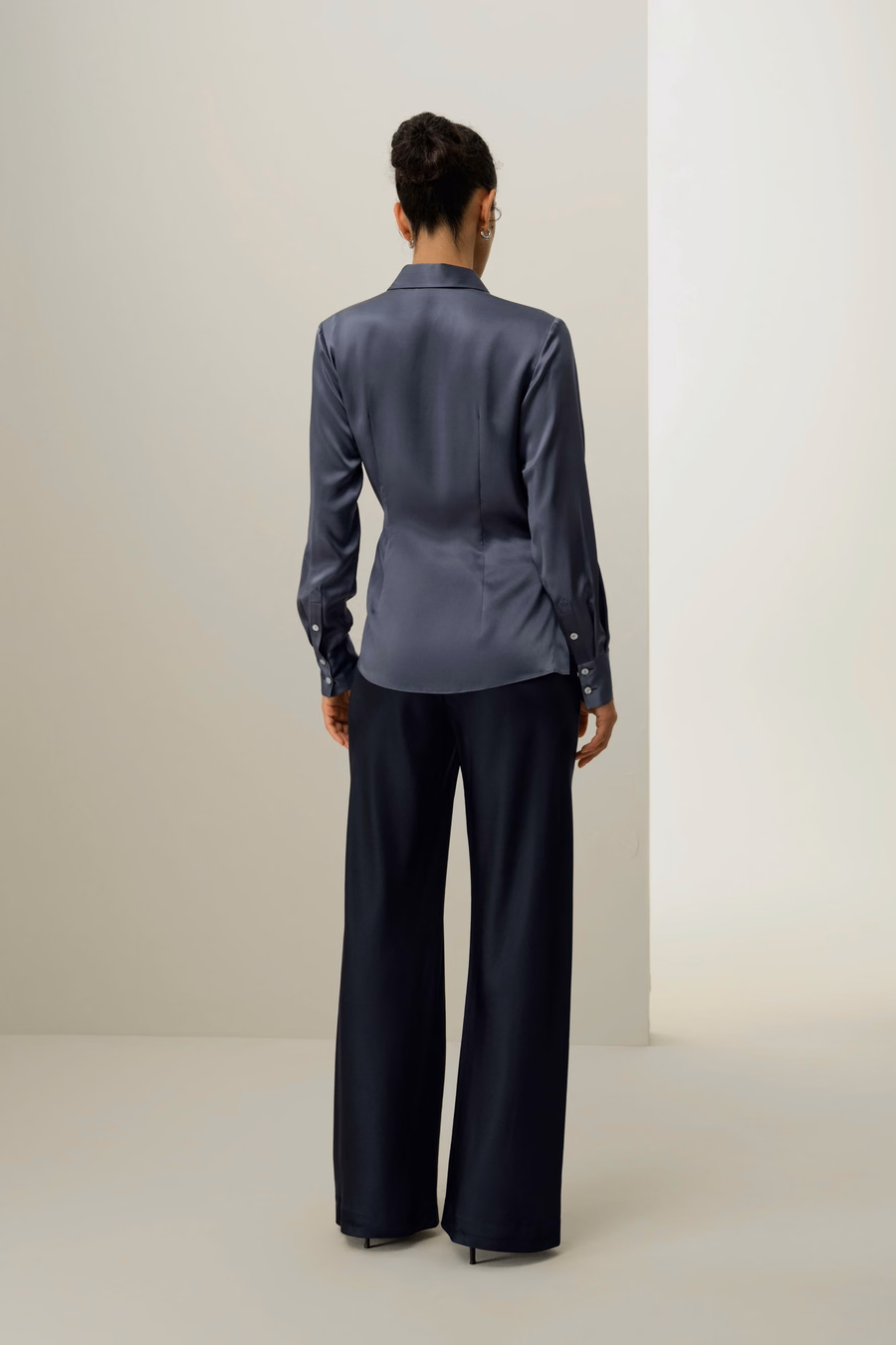 Convertible Silk Charmeuse Shirt