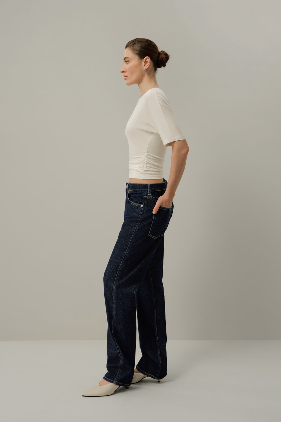 Silk Breeze Jersey Geplooide Swing Tee
