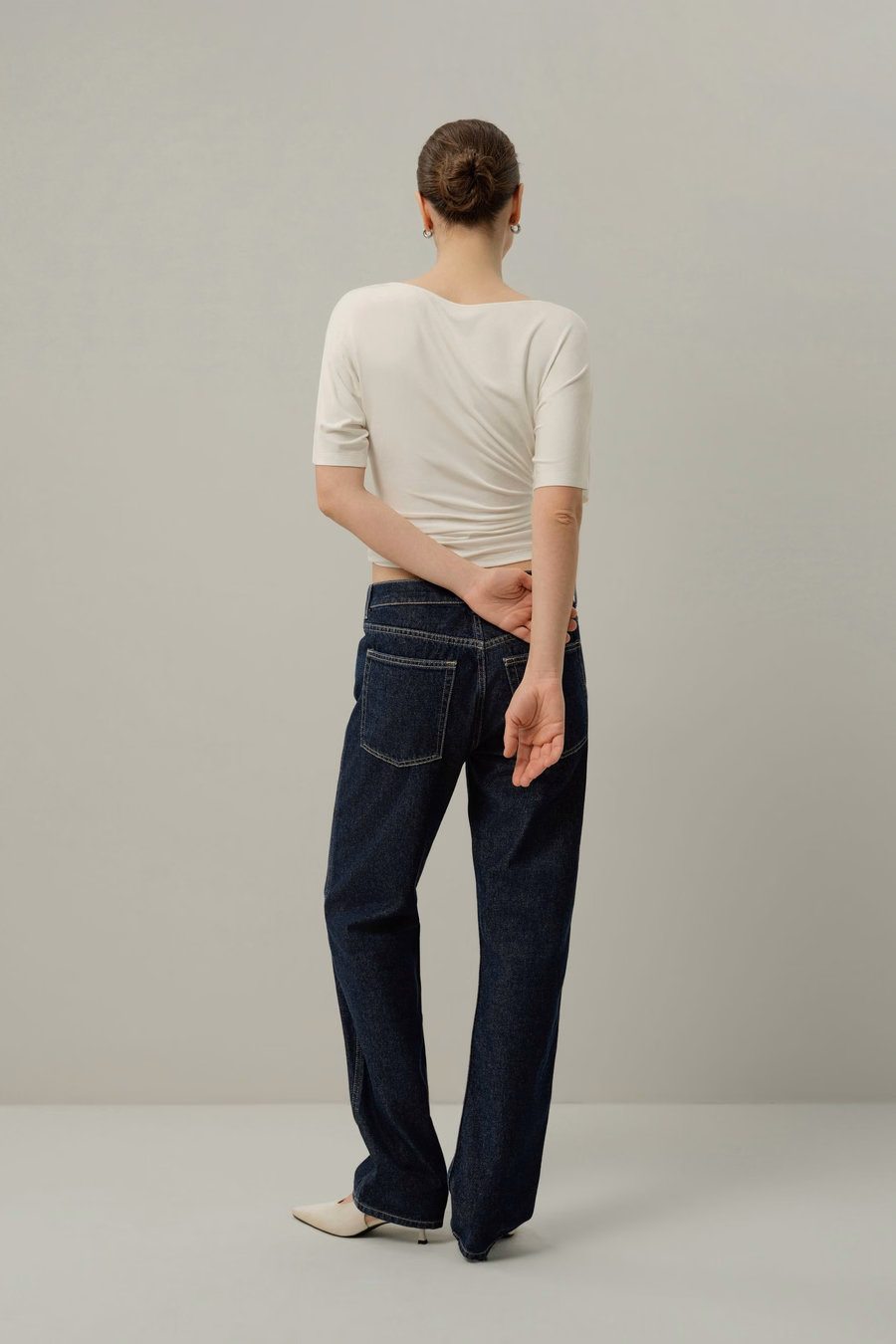 Silk Breeze Jersey Geplooide Swing Tee