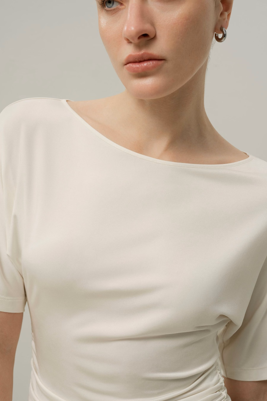 Silk Breeze Jersey Geplooide Swing Tee