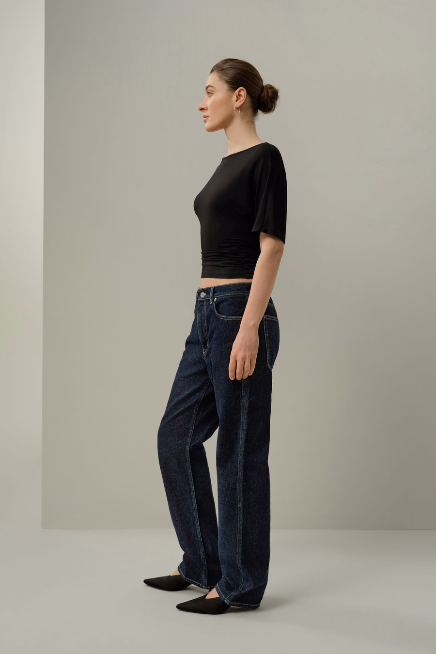 Silk Breeze Jersey Geplooide Swing Tee