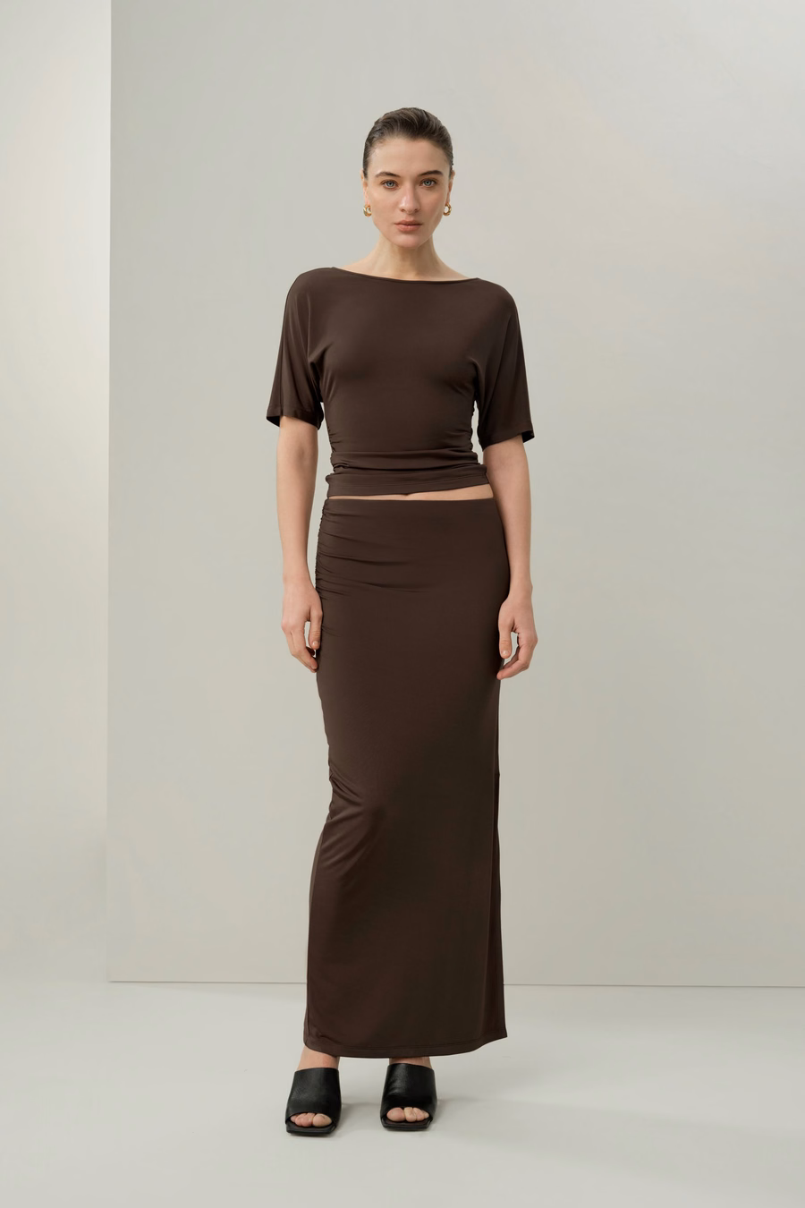 Silk Breeze Jersey Geplooide Swing Tee
