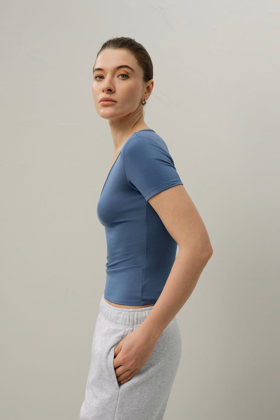 Silk Breeze Jersey V-hals T-shirt