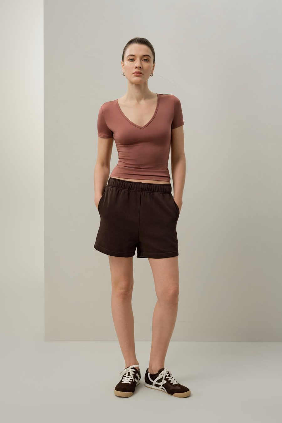Silk Breeze Jersey V-hals T-shirt