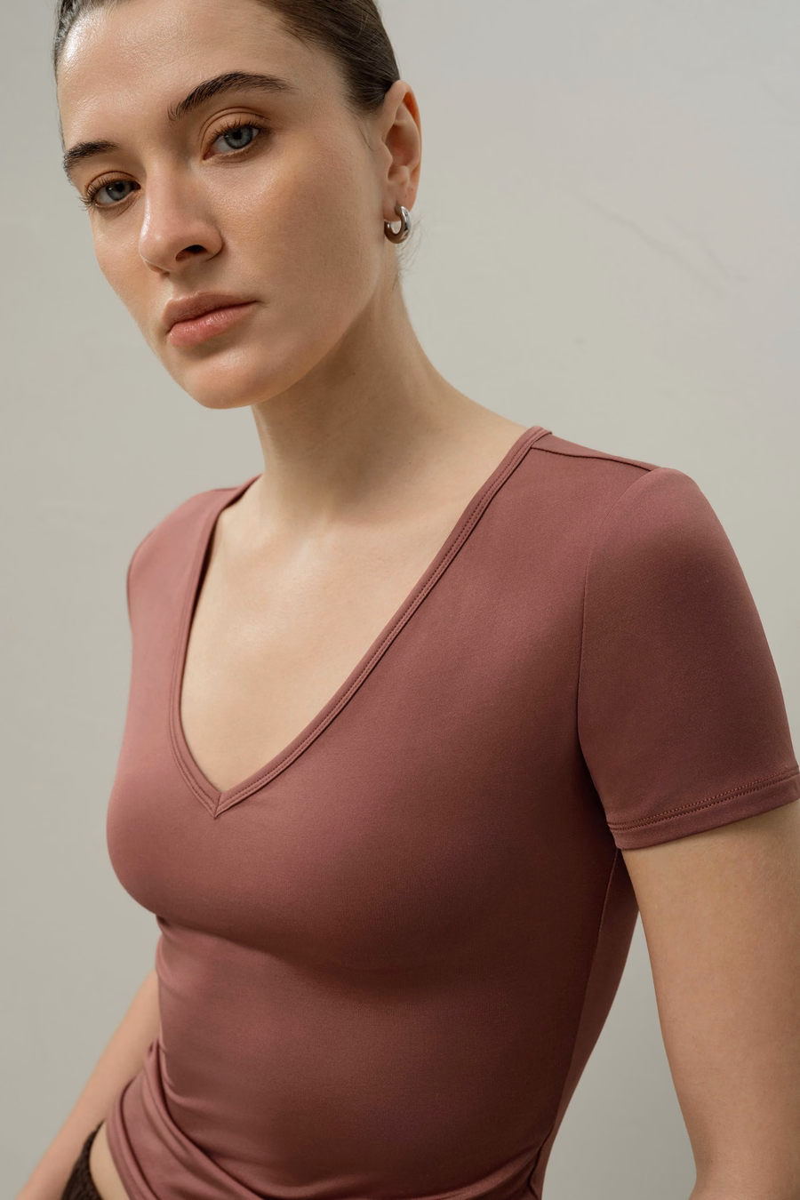 Silk Breeze Jersey V-hals T-shirt