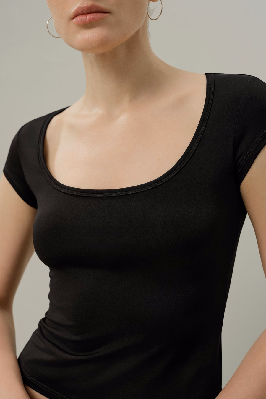 Silk Breeze Jersey Scoop Neck Tee