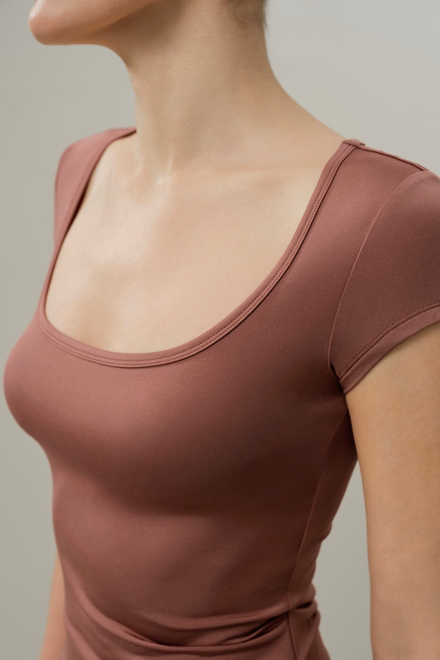Silk Breeze Jersey Scoop Neck Tee