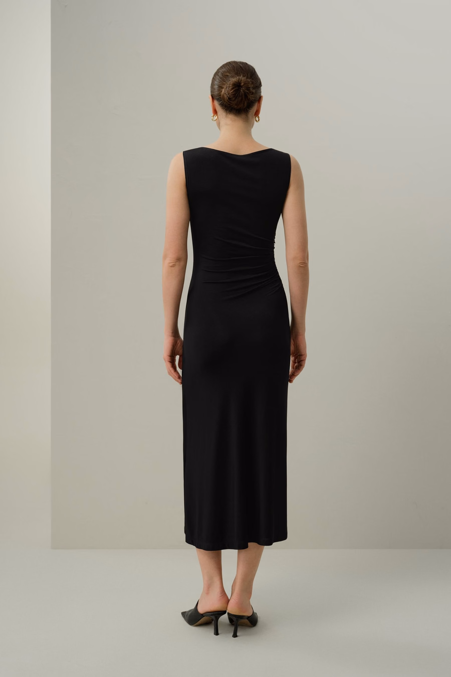 Zijde Breeze Jersey Slim Aansluitende Asymmetrische Jurk