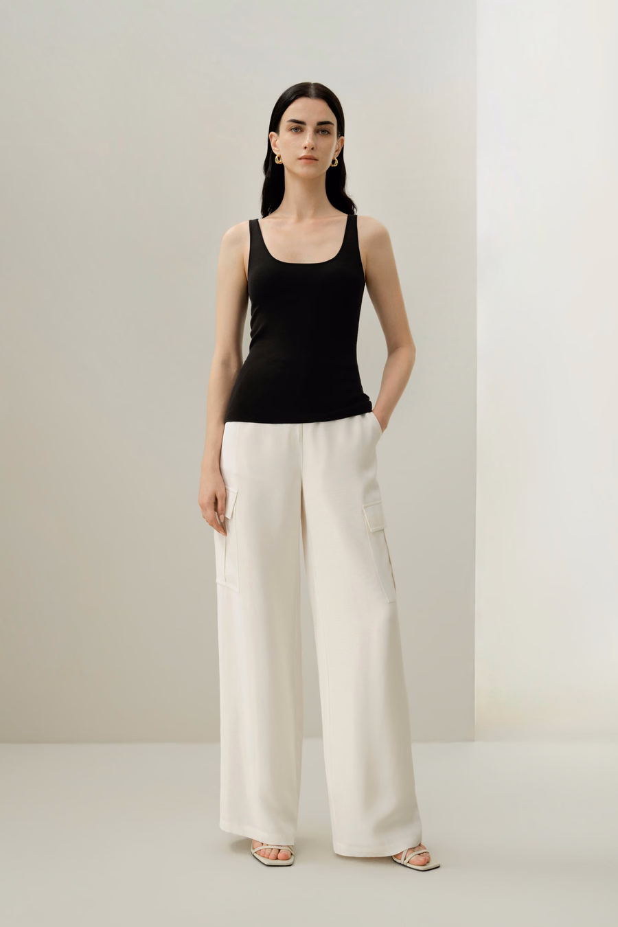 Milano Krijt Zijde Viscose Tanktop