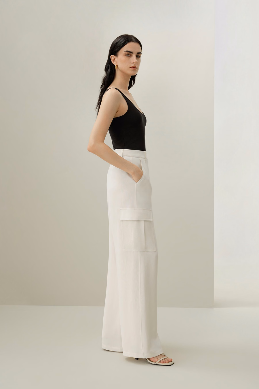 Milano Krijt Zijde Viscose Tanktop
