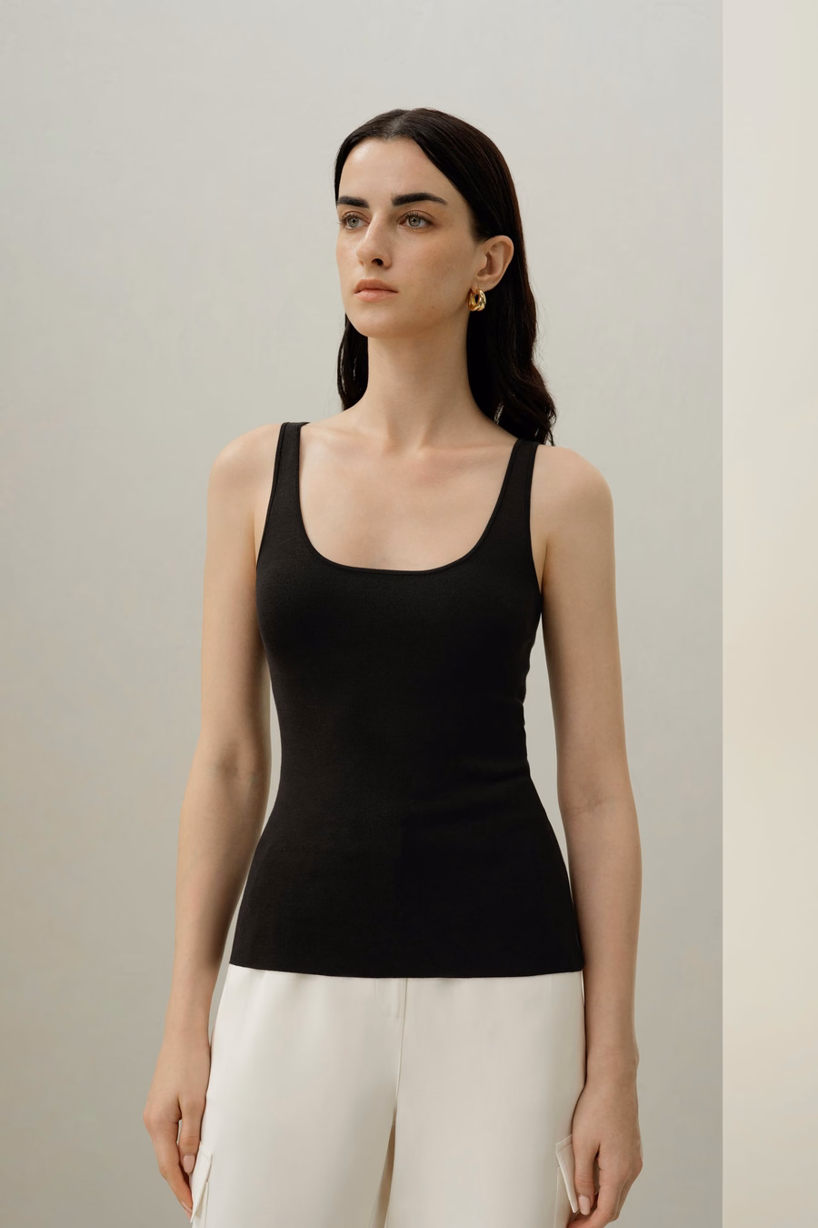 Milano Krijt Zijde Viscose Tanktop