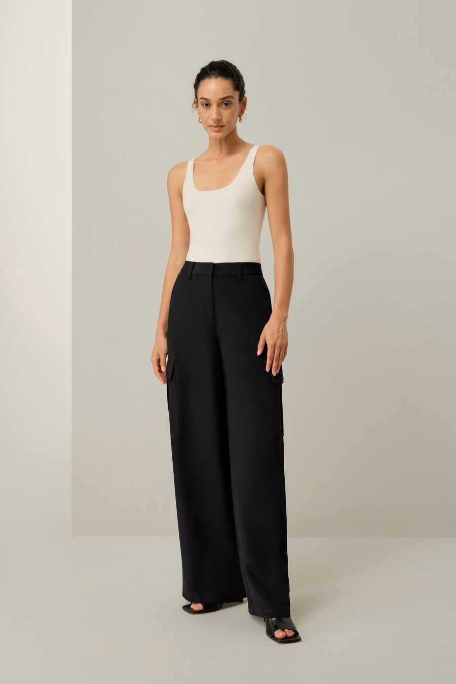 Milano Krijt Zijde Viscose Tanktop