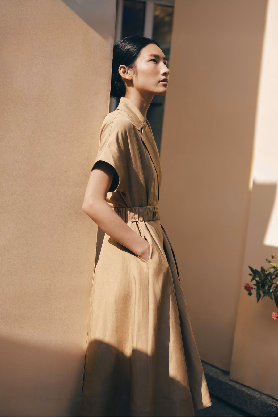 Korte Mouwen Trenchcoat-Inspiratie Jurk