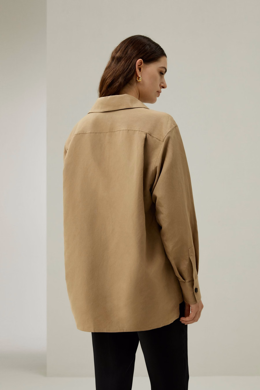 Oversized Silk-Linen Blend Shirt