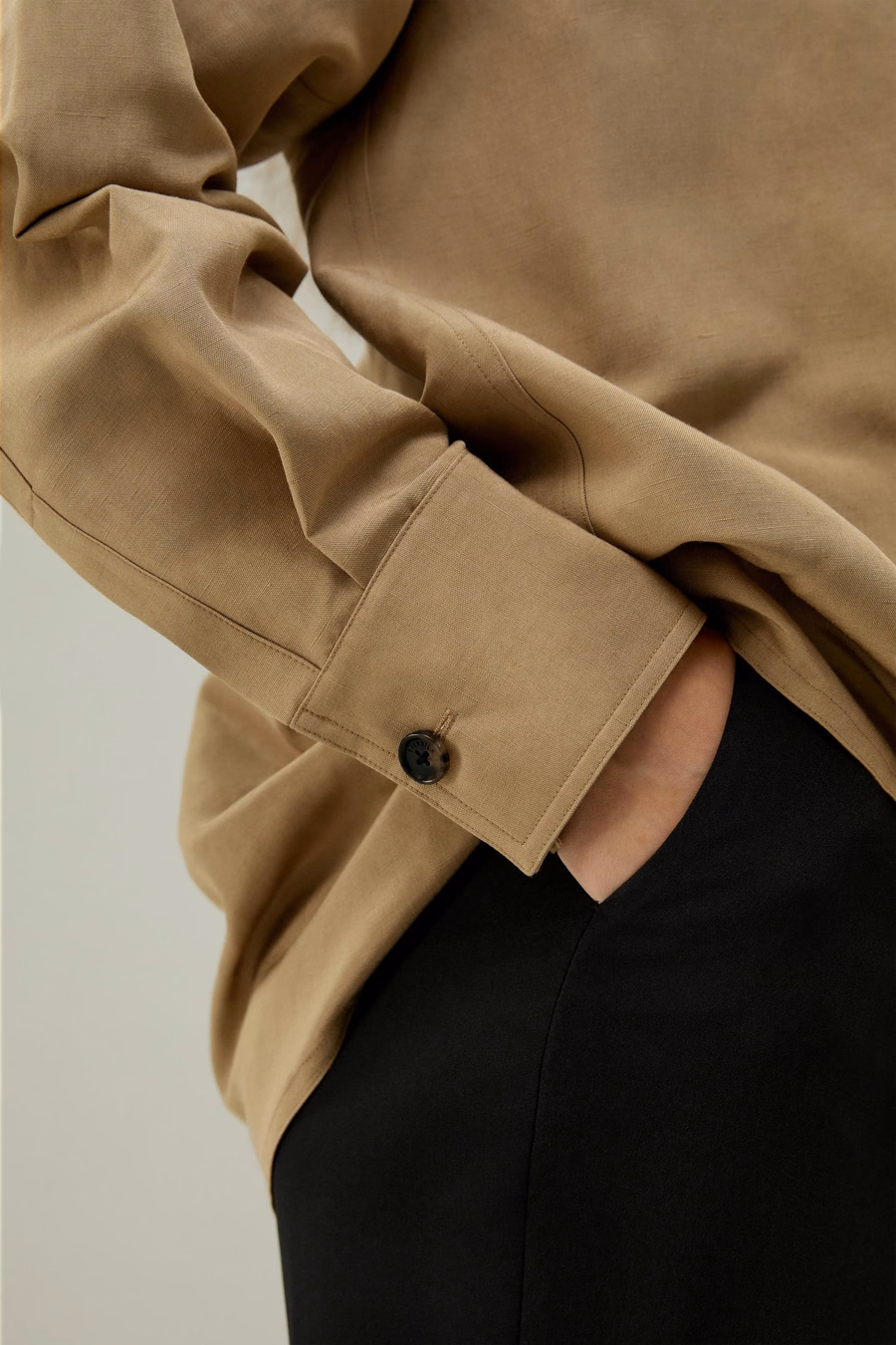 Oversized Silk-Linen Blend Shirt