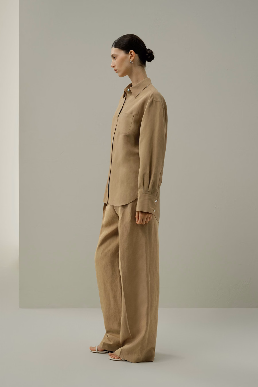 Oversized Silk-Linen Blend Shirt
