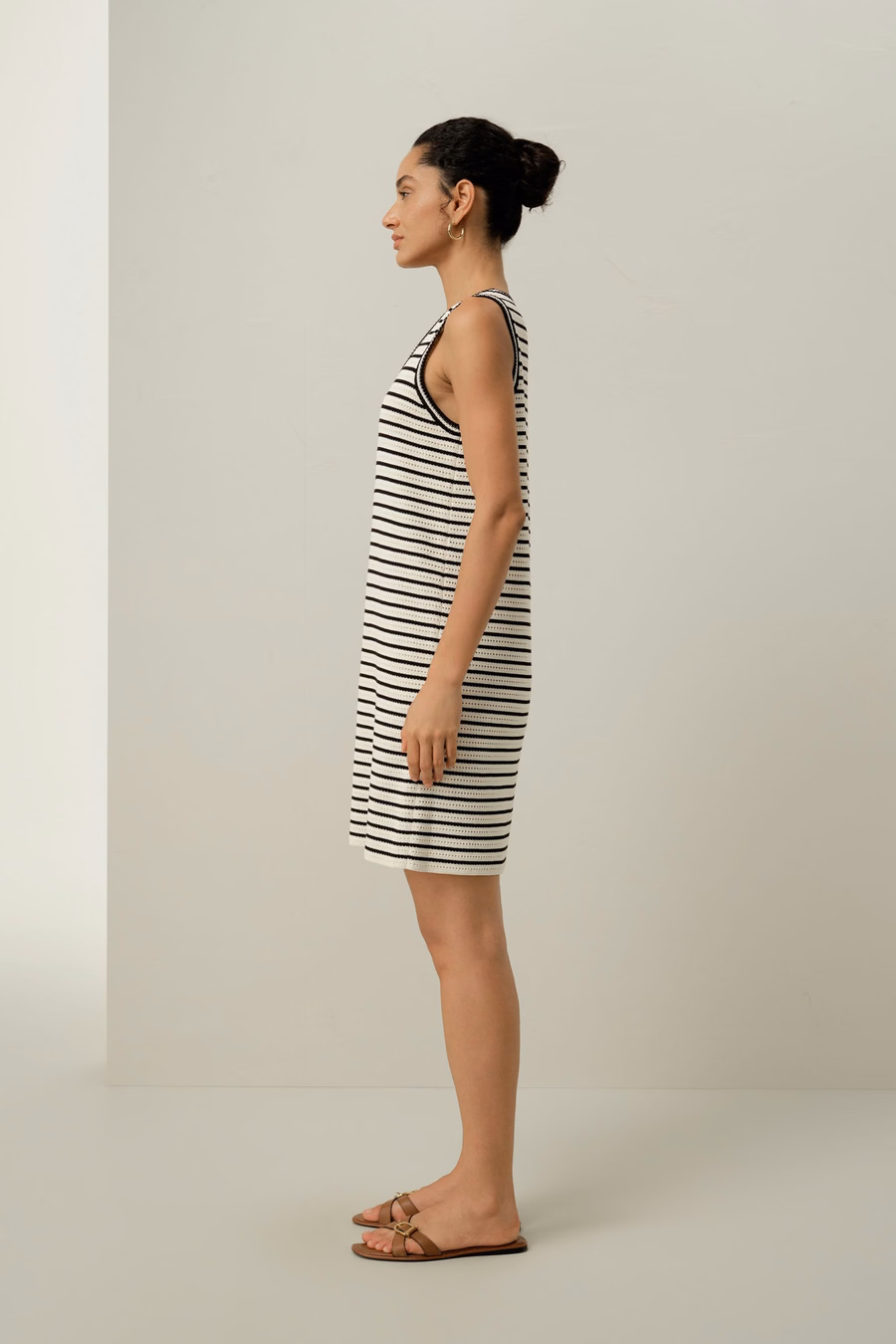 Toscana Striped Pointelle Dress