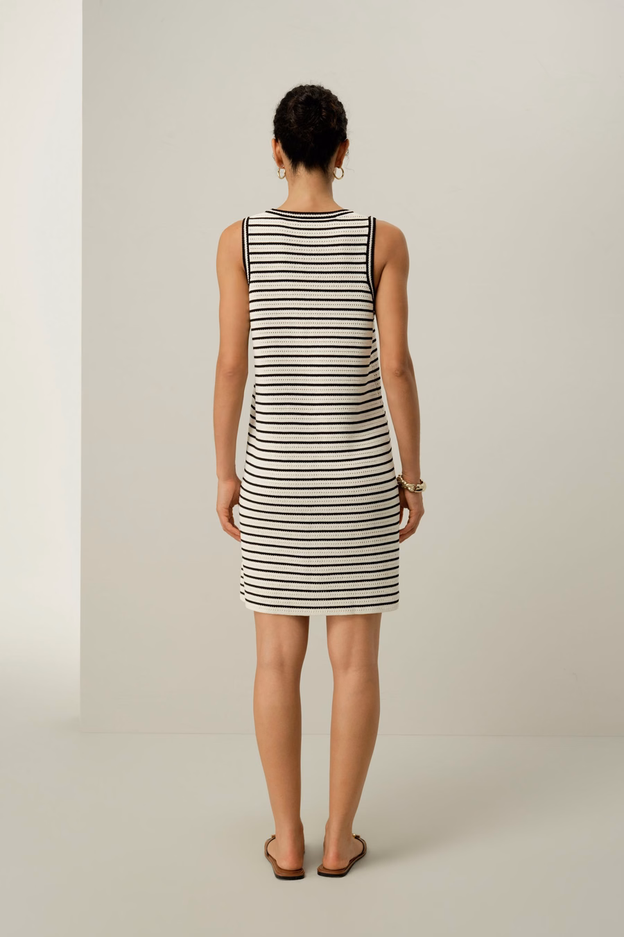 Toscana Striped Pointelle Dress