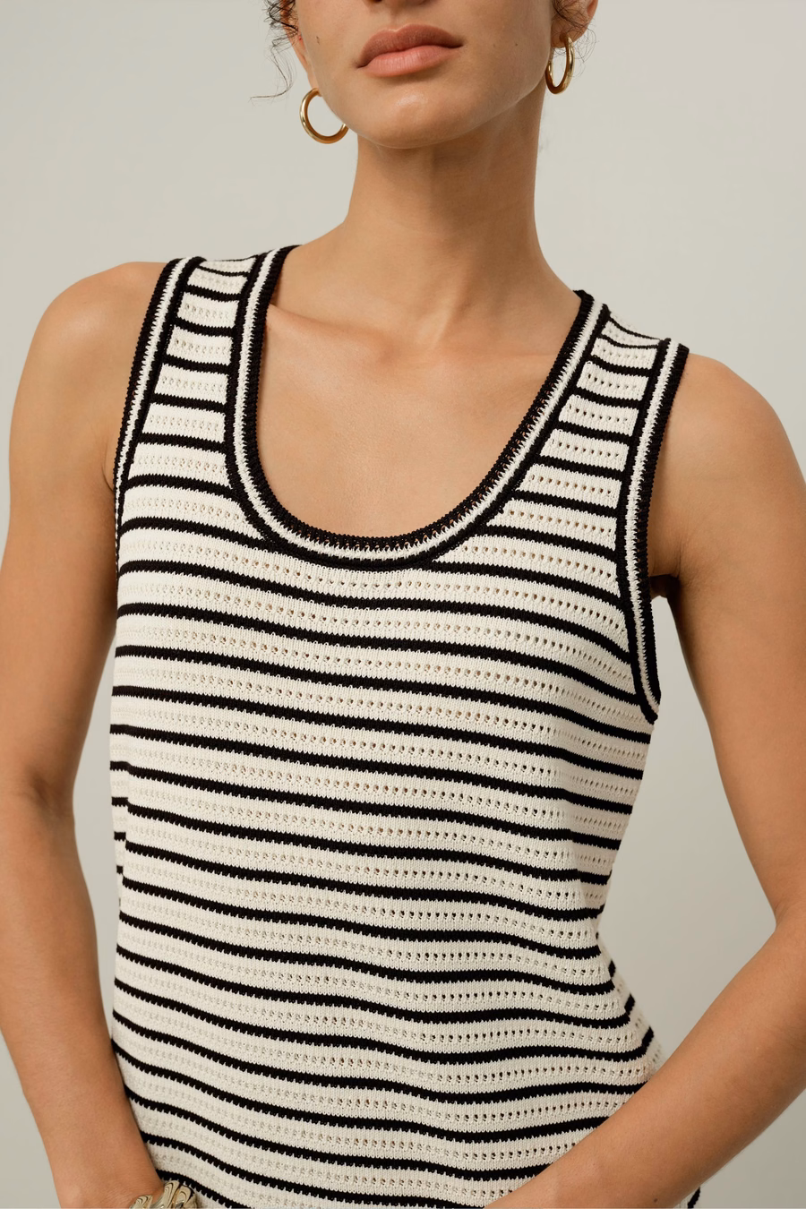 Toscana Striped Pointelle Dress