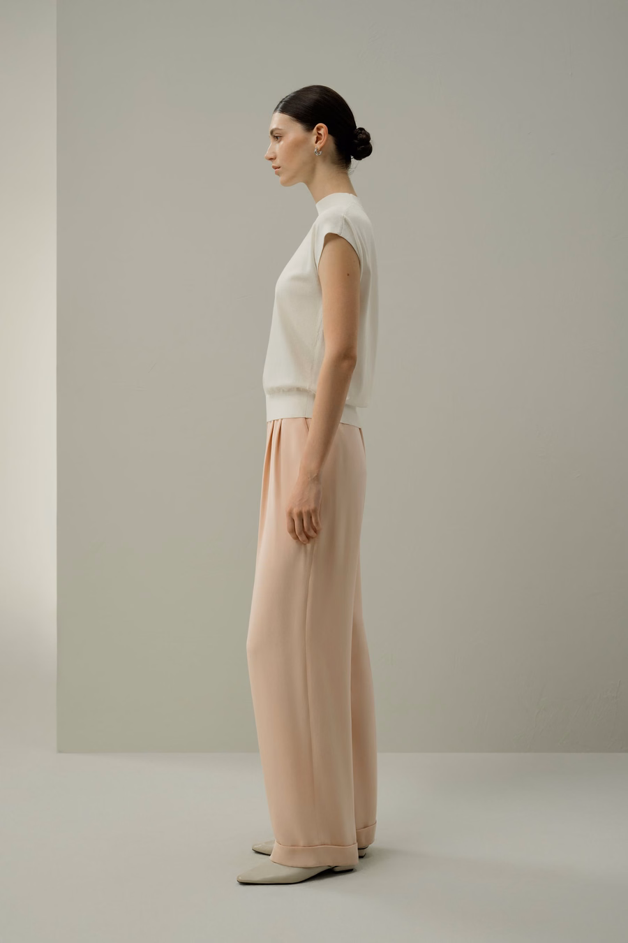 Mockneck Zijde Katoenmix Top