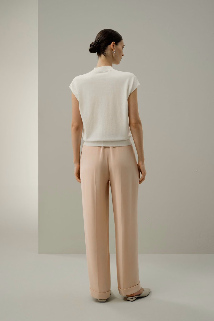 Mockneck Zijde Katoenmix Top
