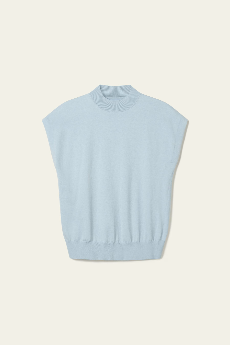 Mockneck Zijde Katoenmix Top