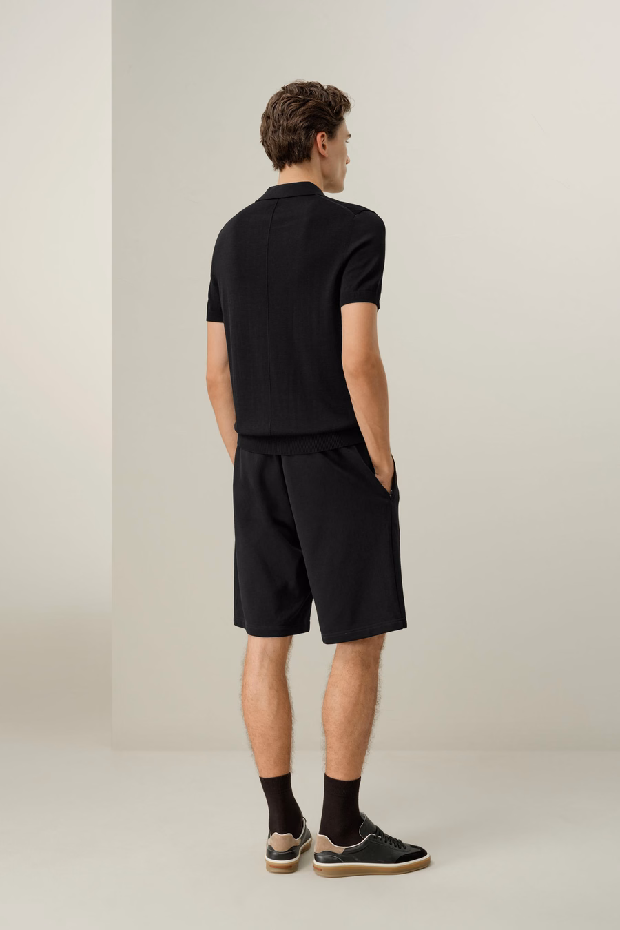 Silk-Cotton Regular-Fit V-Neck Polo
