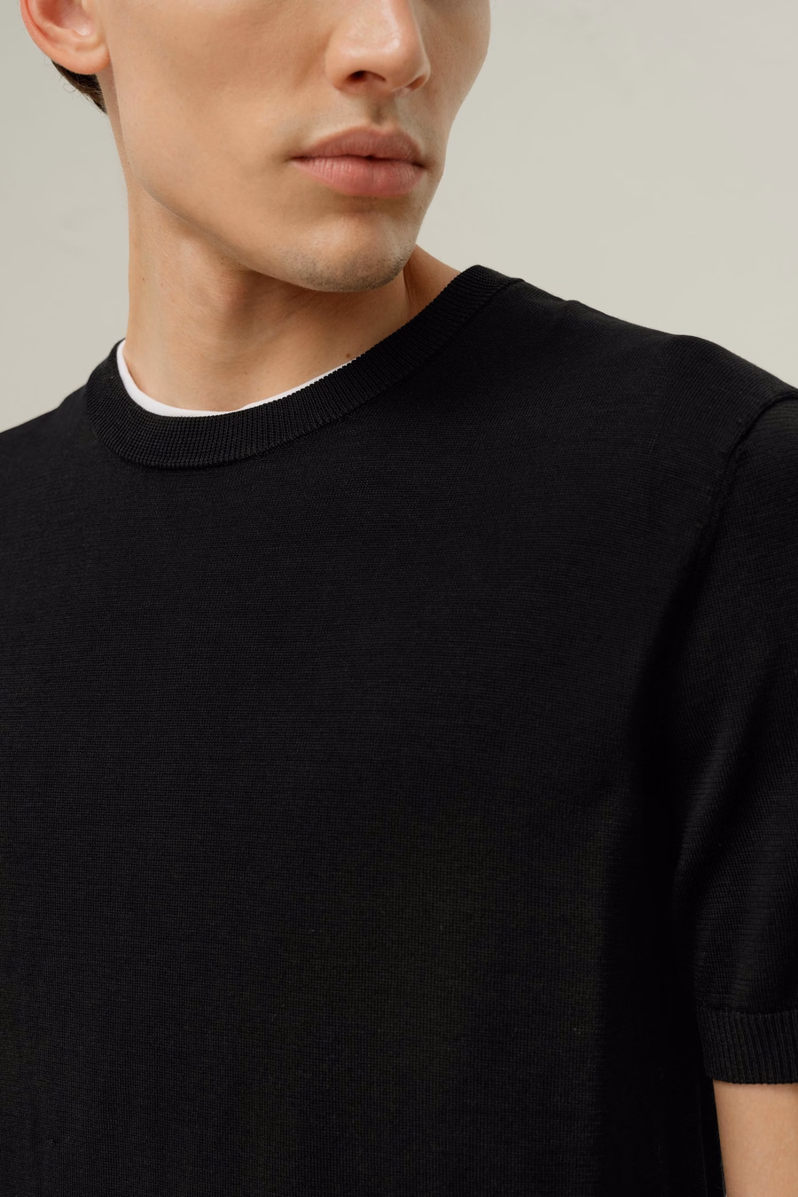 Silk-Cotton Regular-Fit Crew Neck Top