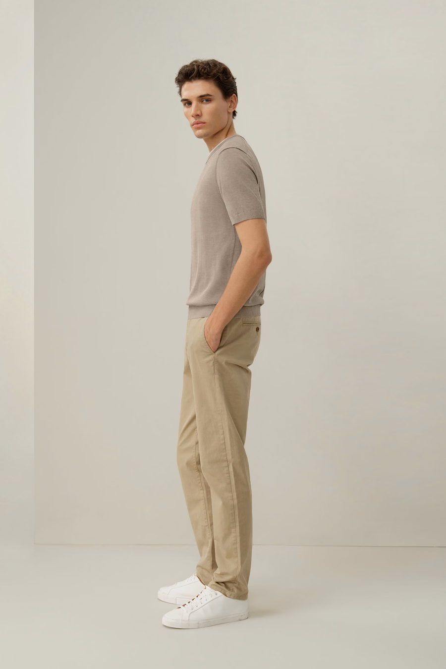 Silk-Cotton Regular-Fit Crew Neck Top