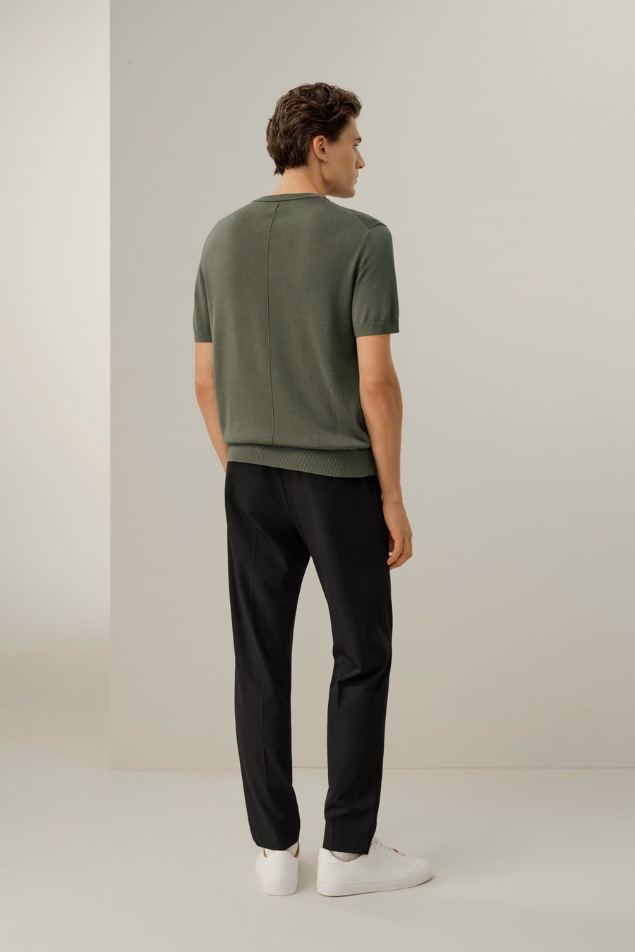 Silk-Cotton Regular-Fit Crew Neck Top