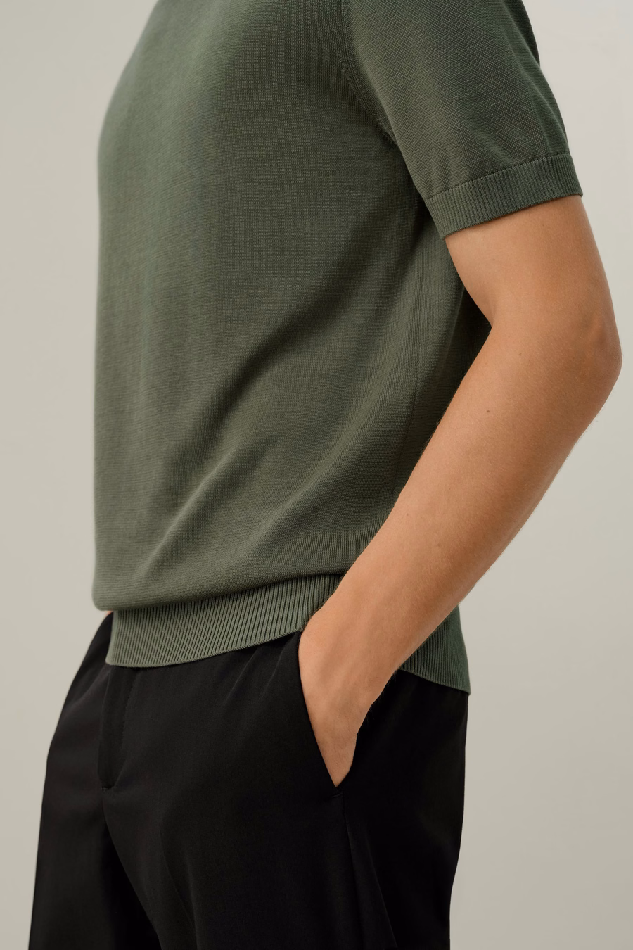 Silk-Cotton Regular-Fit Crew Neck Top