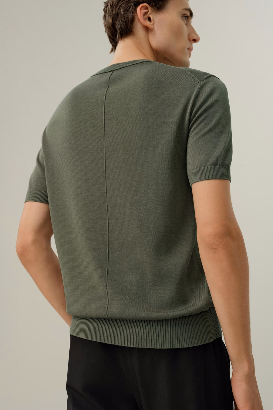 Silk-Cotton Regular-Fit Crew Neck Top